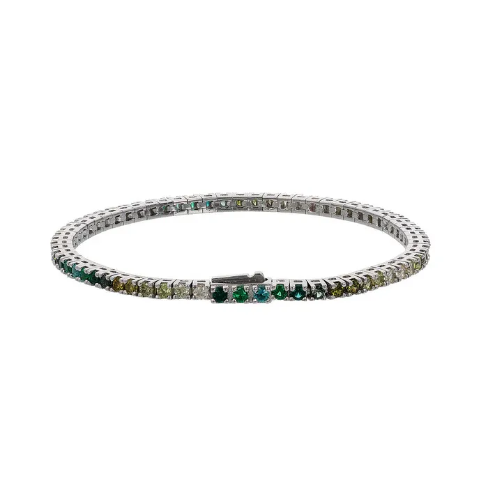 Bracciale Uomo Albert Tennis con Cubic Zirconia Verde Sfumato