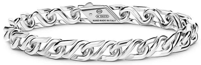 Bracciale Uomo Maglia Zancan in Argento con Spinelli Neri Cosmopolitan Luxury