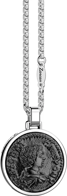 Collana Uomo Zancan in Argento con Medaglia in Dettagli Pvd Nero