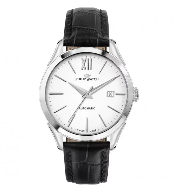 Orologio Uomo Philip Watch Roma Automatico con Quadrante Bianco 41 mm