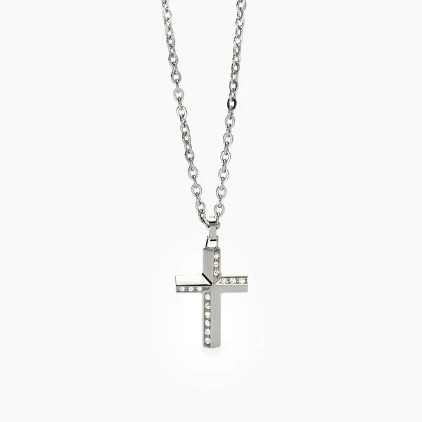 Collana 2Jewels uomo Croce cristalli