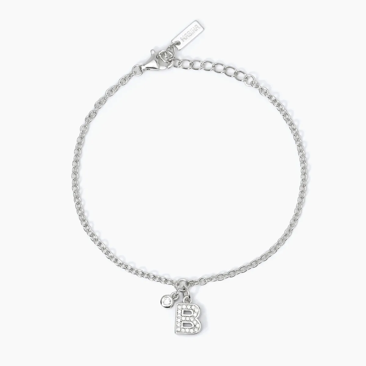Bracciale argento lettera B