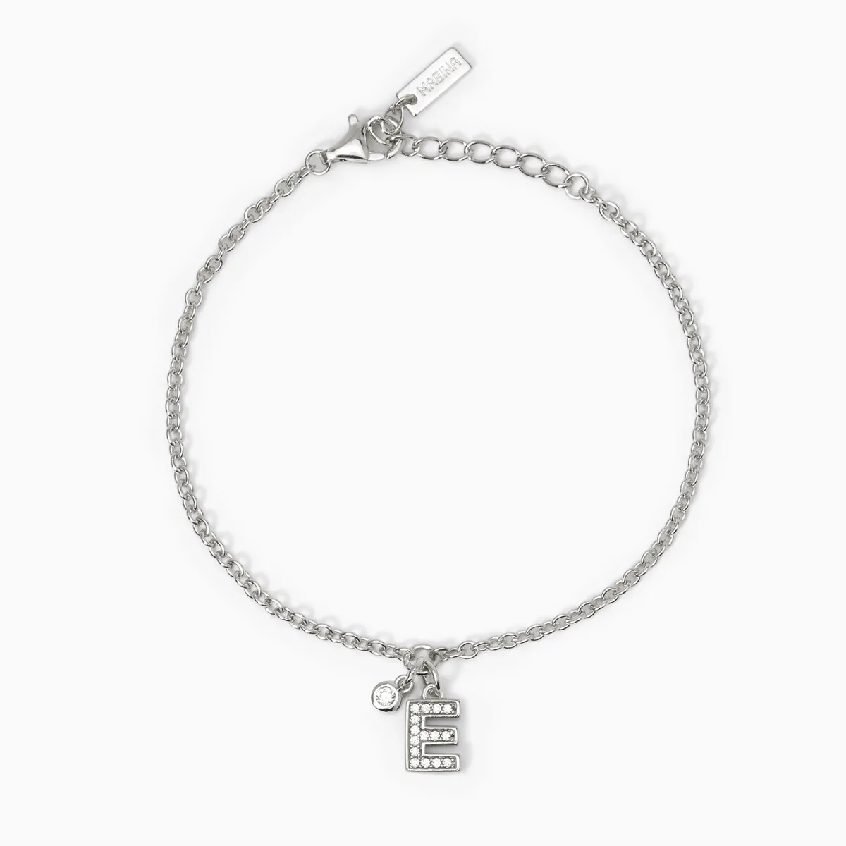 Bracciale argento lettera E