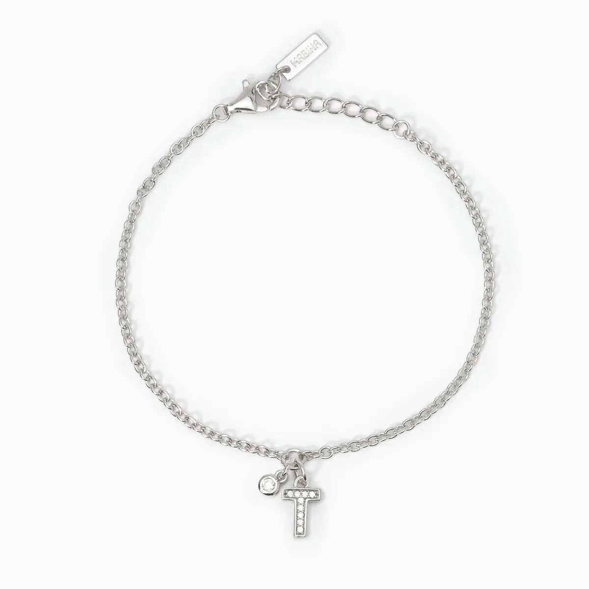 Bracciale argento lettera T