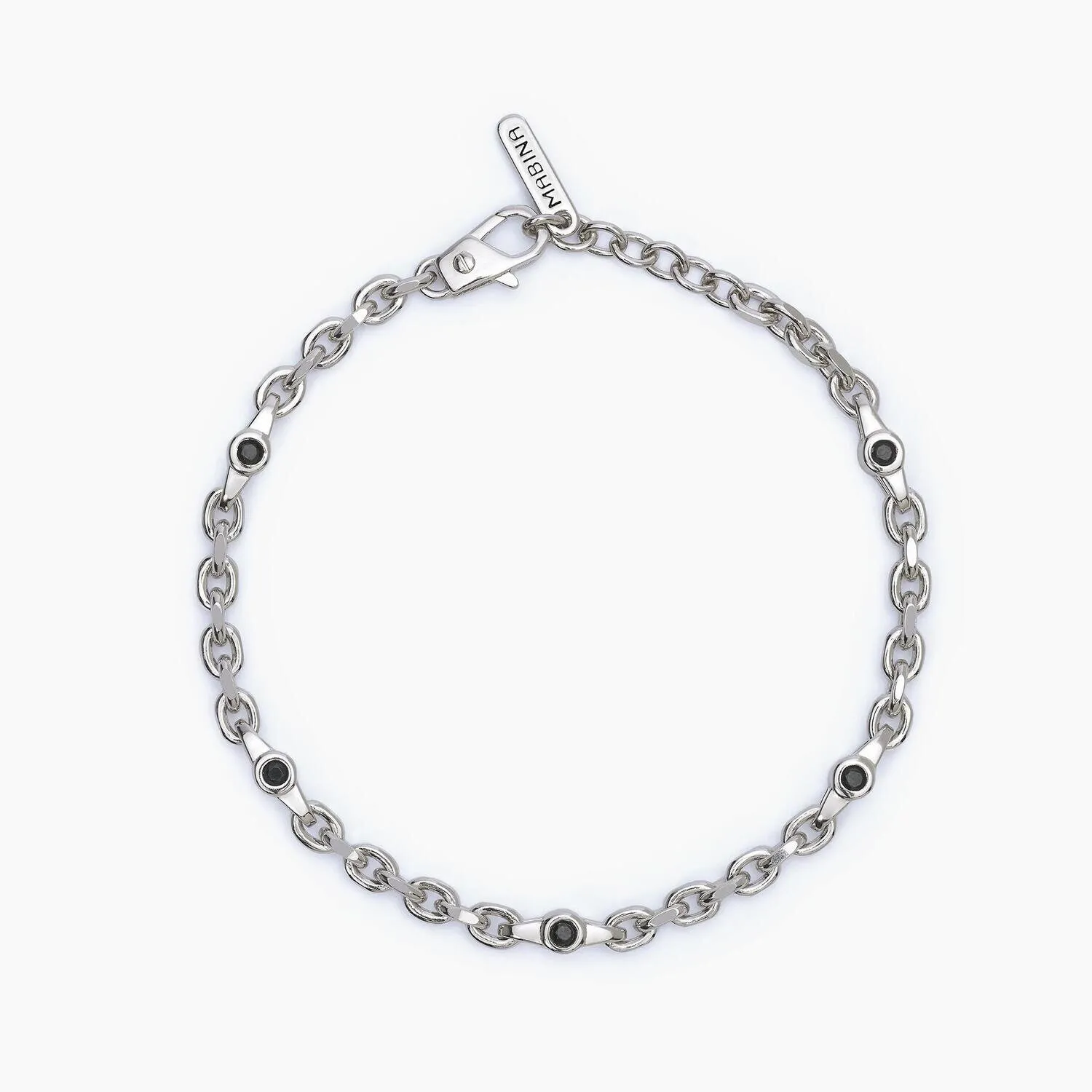 Bracciale con catena rolo' e inserti neri CONTEMPORANEO- Mabina Uomo