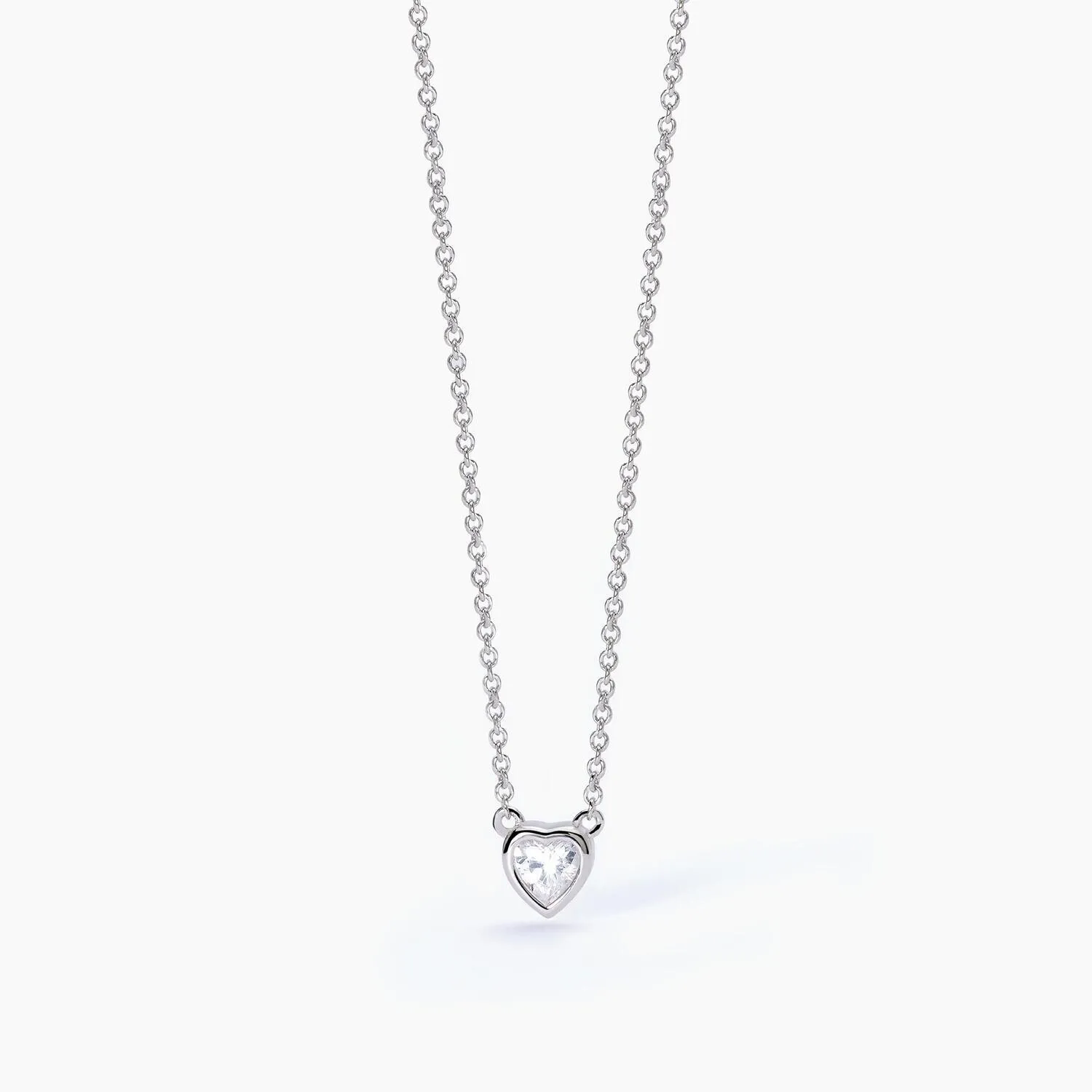 Girocollo in argento con punto luce taglio cuore SHINY- Donna