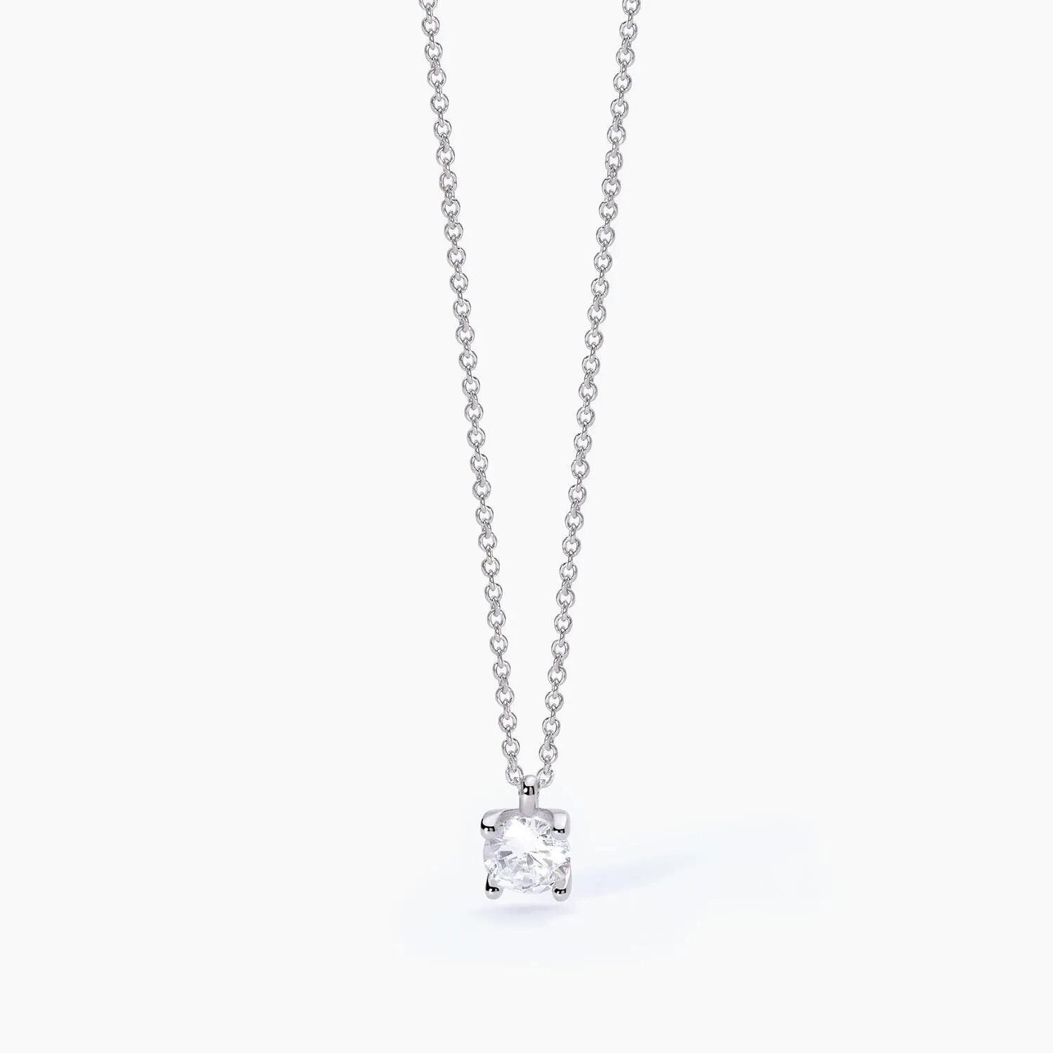 Girocollo in argento con catena forzatina e punto luce SHINY- Donna