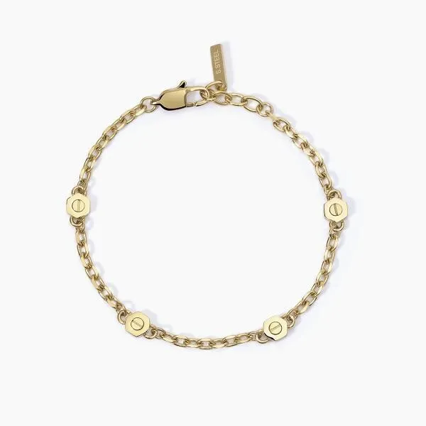 Bracciale in acciaio 316L e PVD Gold - 2Jewels Uomo