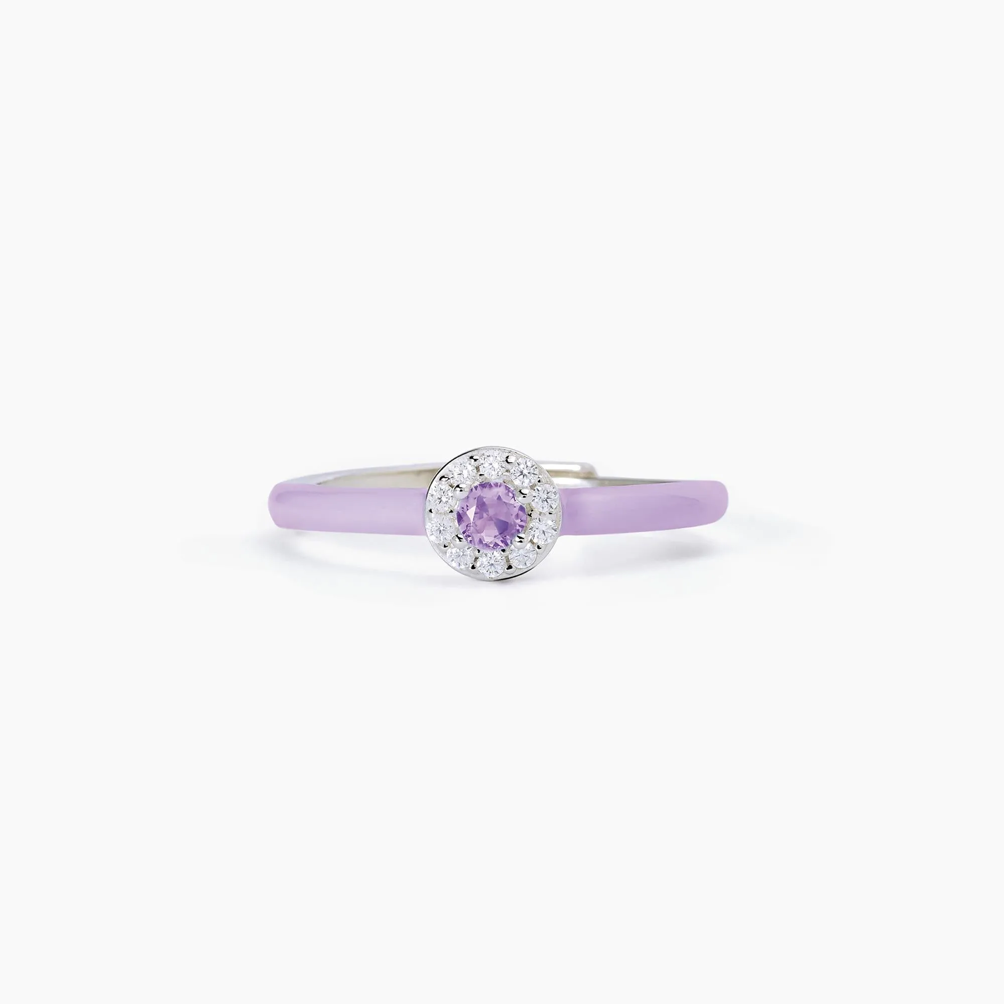 Anello Mabina donna Smalto viola e ametista Milanesienne