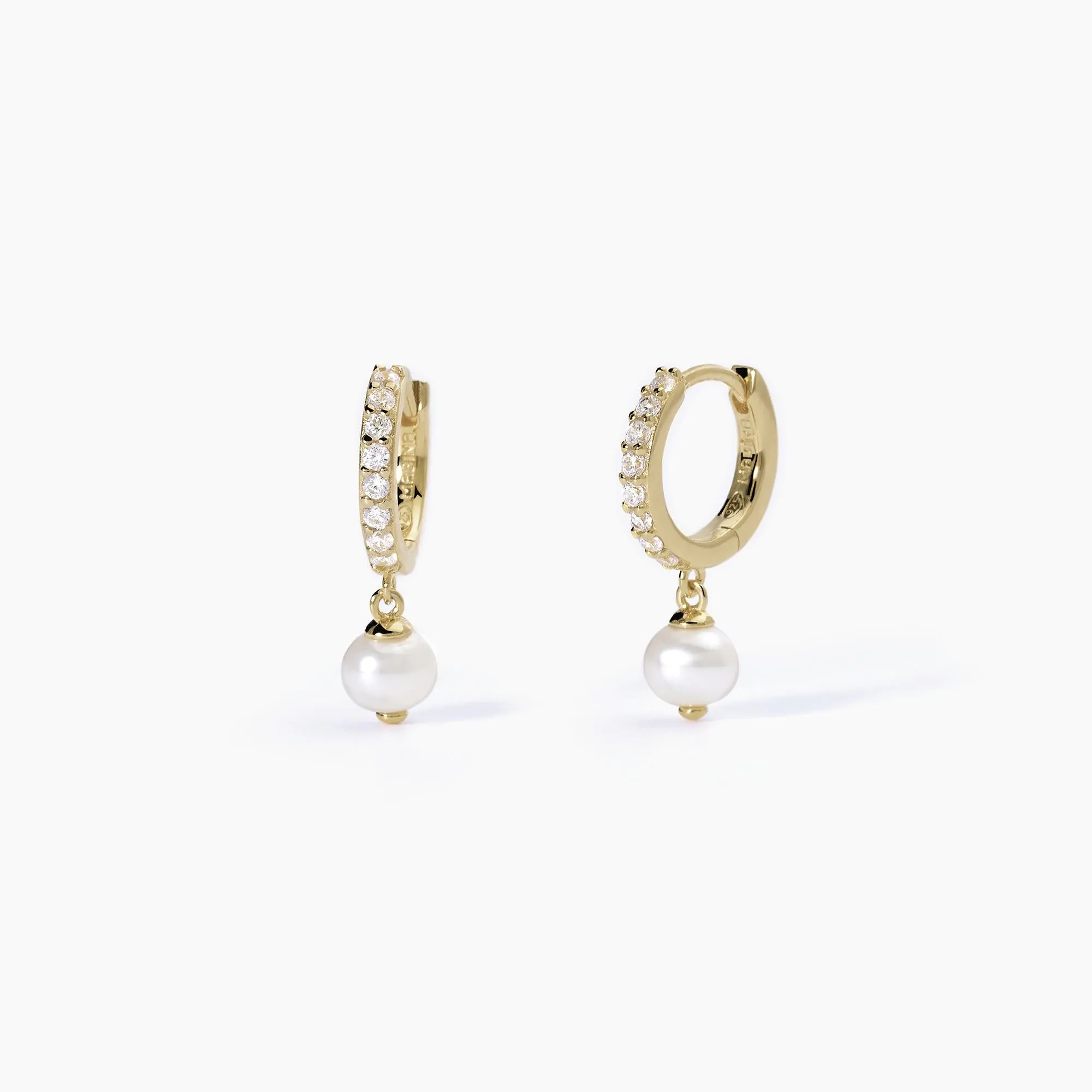 Orecchini a cerchio Mabina donna con perle coltivate Invito a nozze