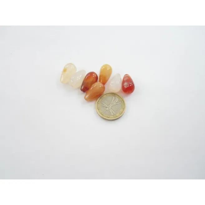 6 gocce in corniola chiara/scura cabochon 18x10 mm.