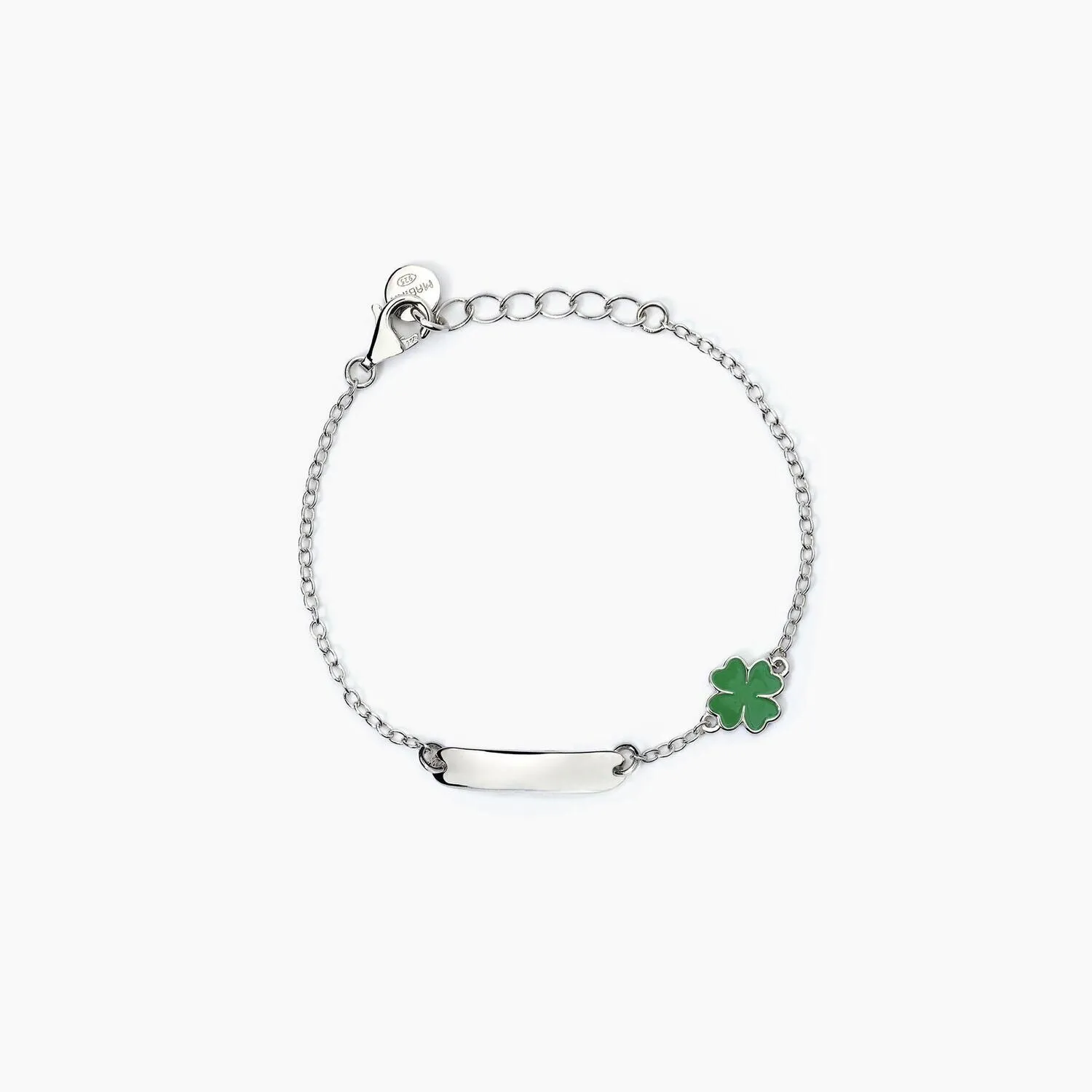 Bracciale personalizzabile in argento con quadrifoglio LUCKY Mabina Junior