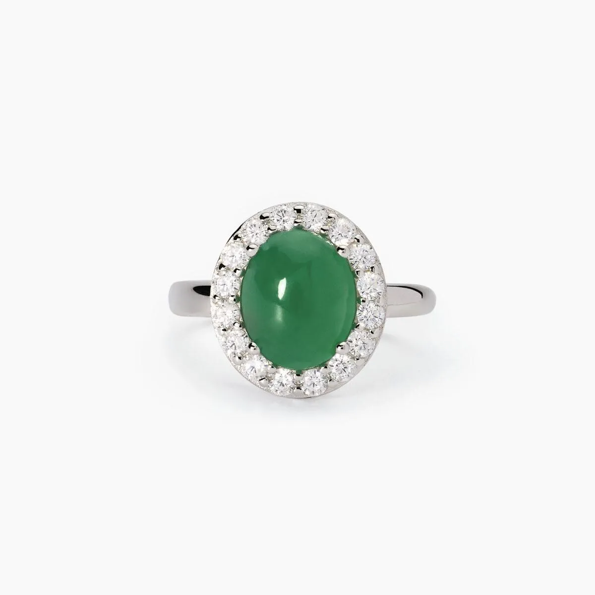 Anello in argento con agata verde Ginevra Donna Mabina Gioielli