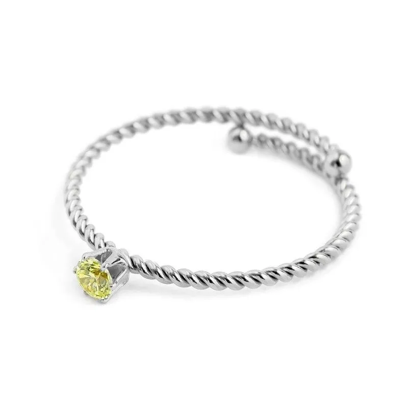 Anello con zircone 3mm Marlu' Donna