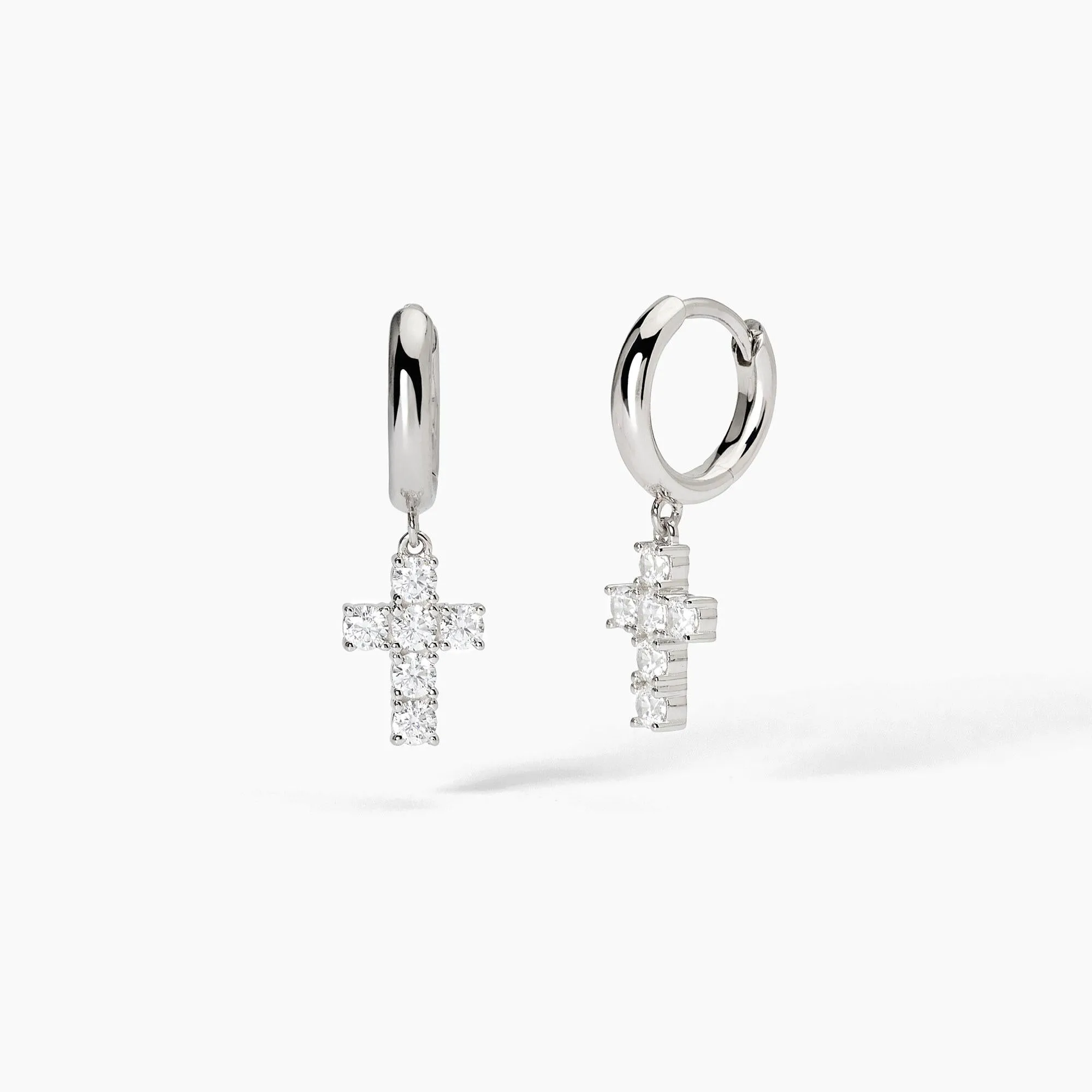 Orecchini a cerchio Mabina donna Croce pendente