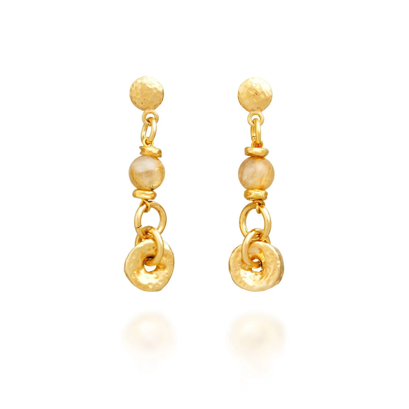 Orecchini in Argento 925 dorato e quarzo rutilato Giovanni Raspini