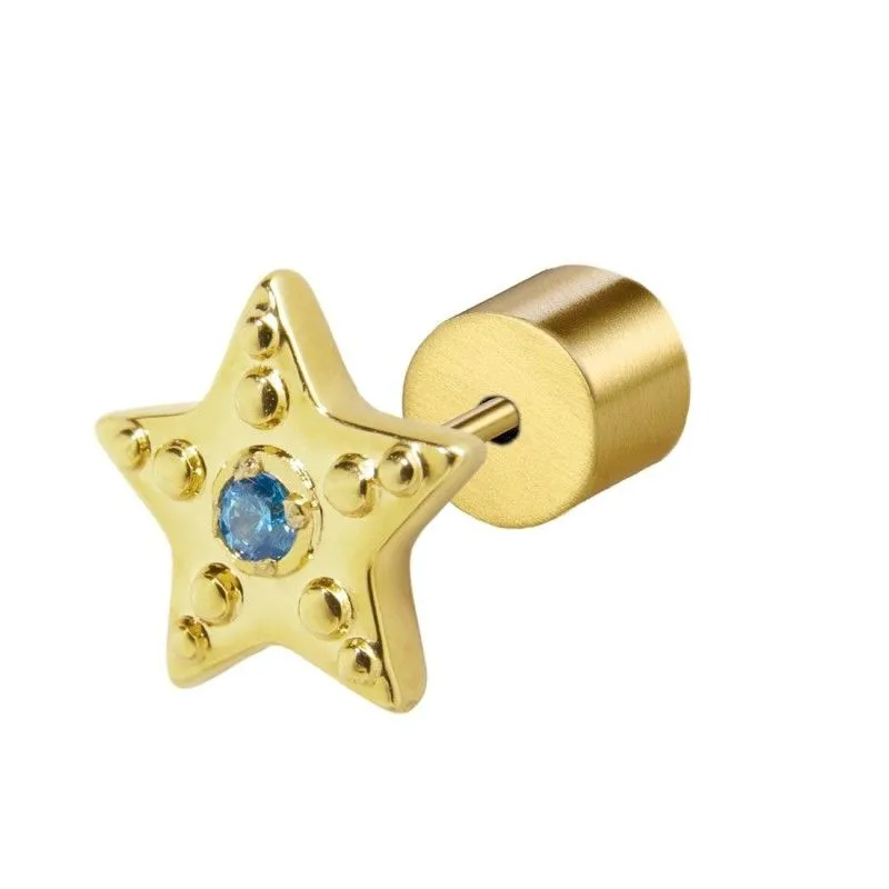 Orecchino a lobo stella con zircone MARLU