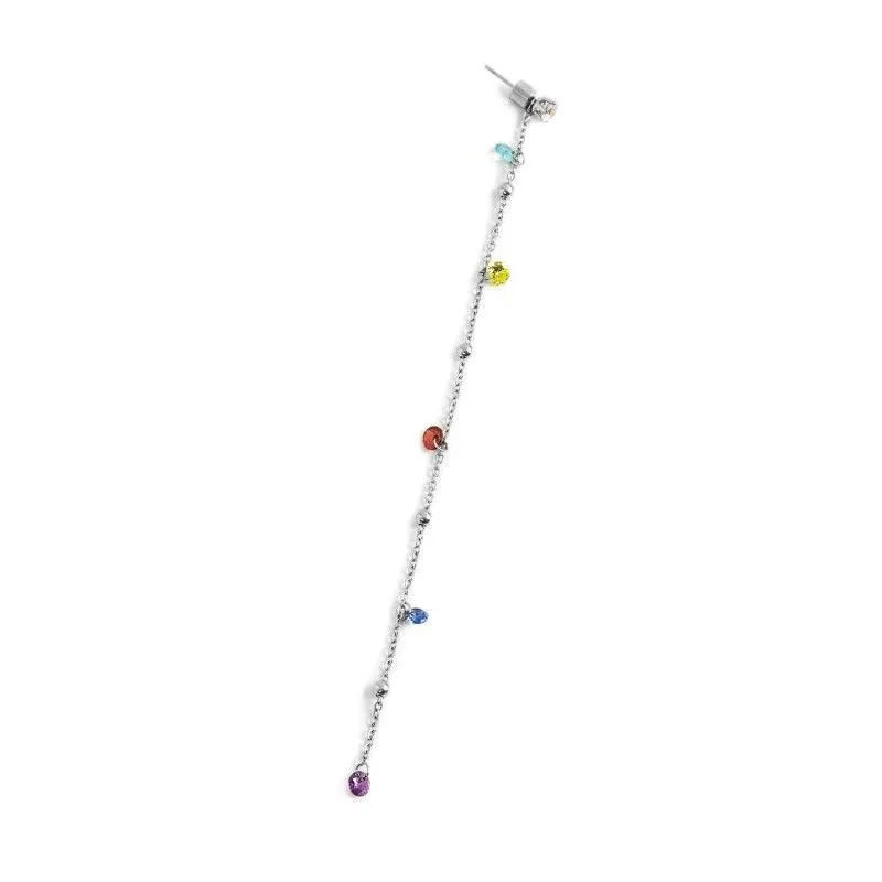 Orecchino pendente con zirconi e sfere 12cm MARLU