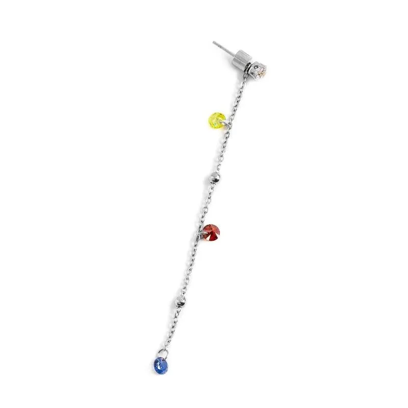 Orecchino pendente con zirconi e sfere 7,5cm MARLU