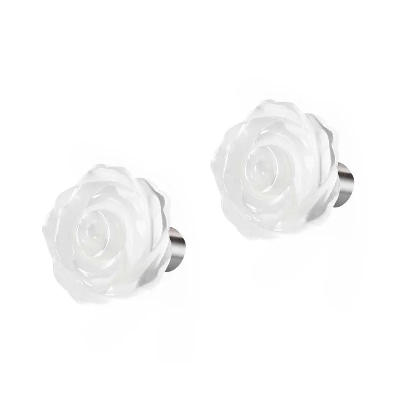 Orecchini a lobo con rosa in madreperla da 1,2cm MARLU