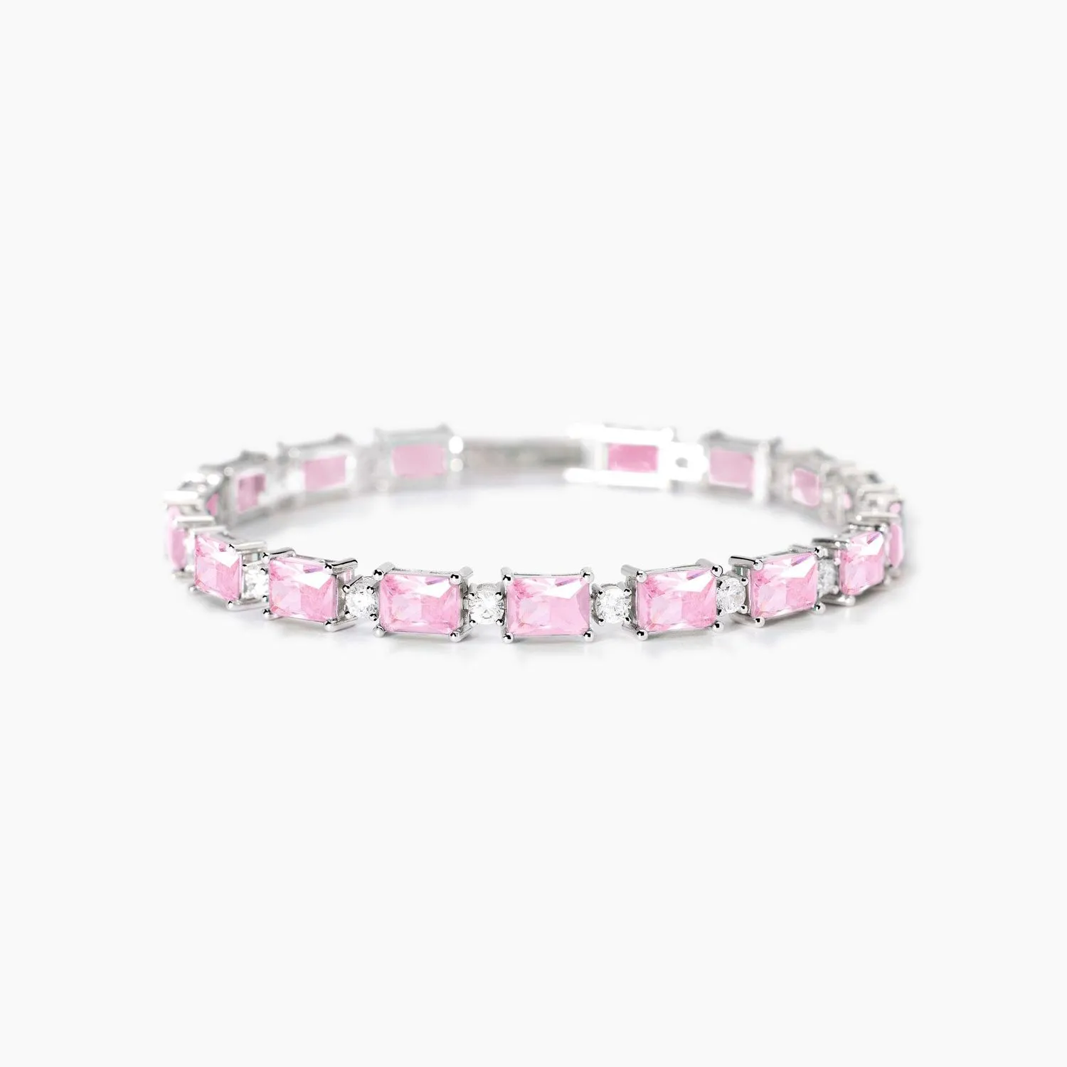 Bracciale Tennis in argento con zirconi rosa Battito Mabina Gioielli