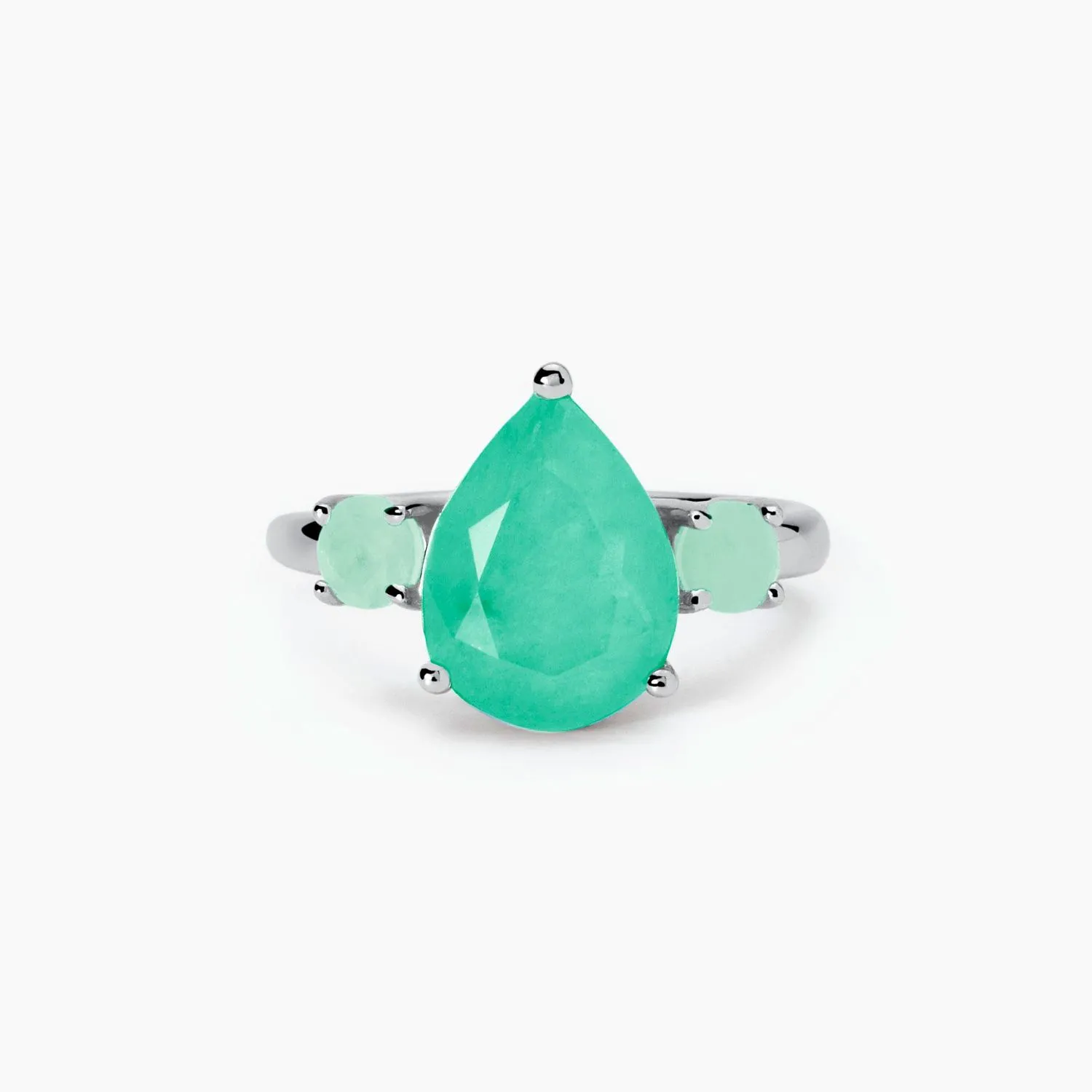 Anello con fusion stone glass verde Santorini Mabina Gioielli