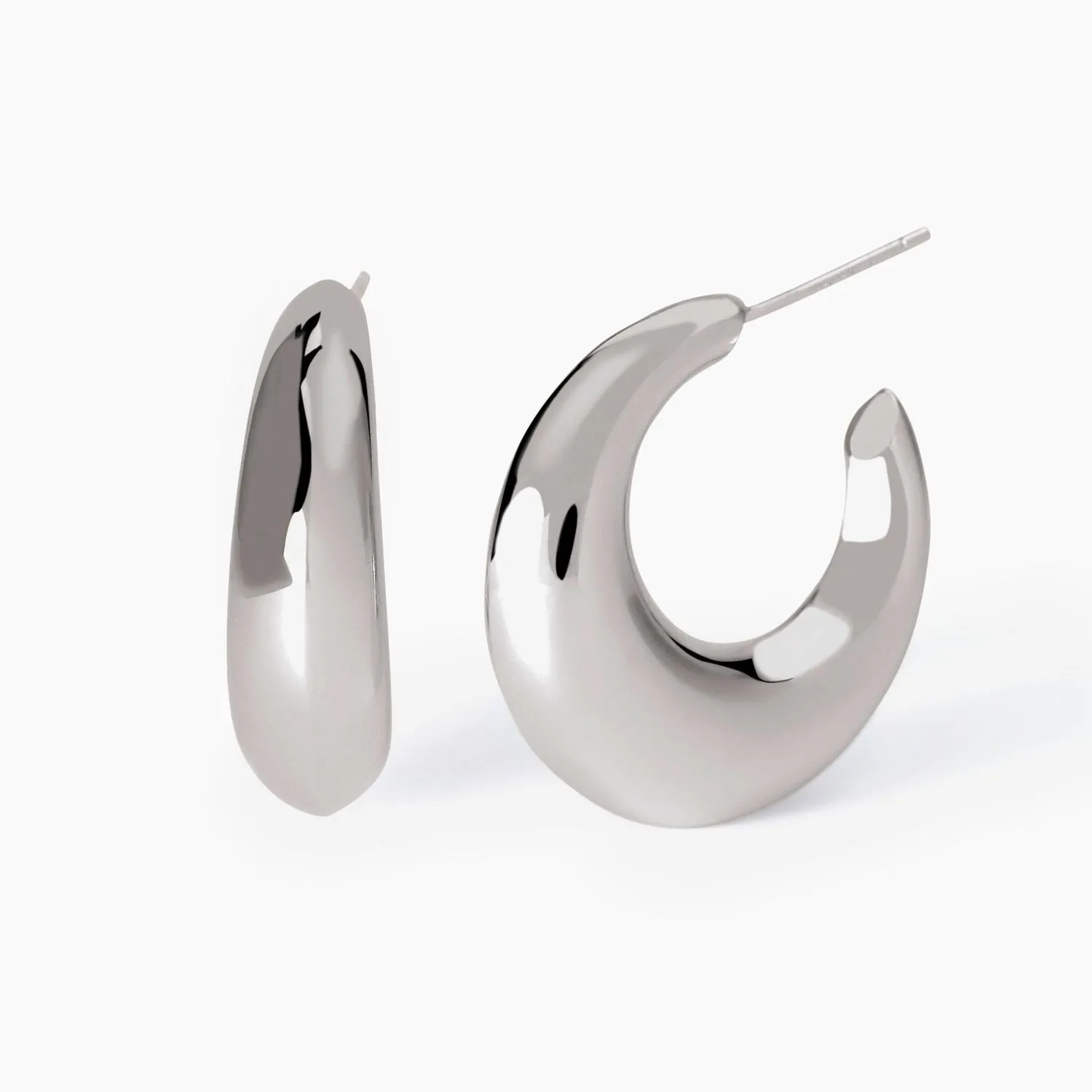 Orecchini in argento a forma di luna crescente Luce Mabina Gioielli