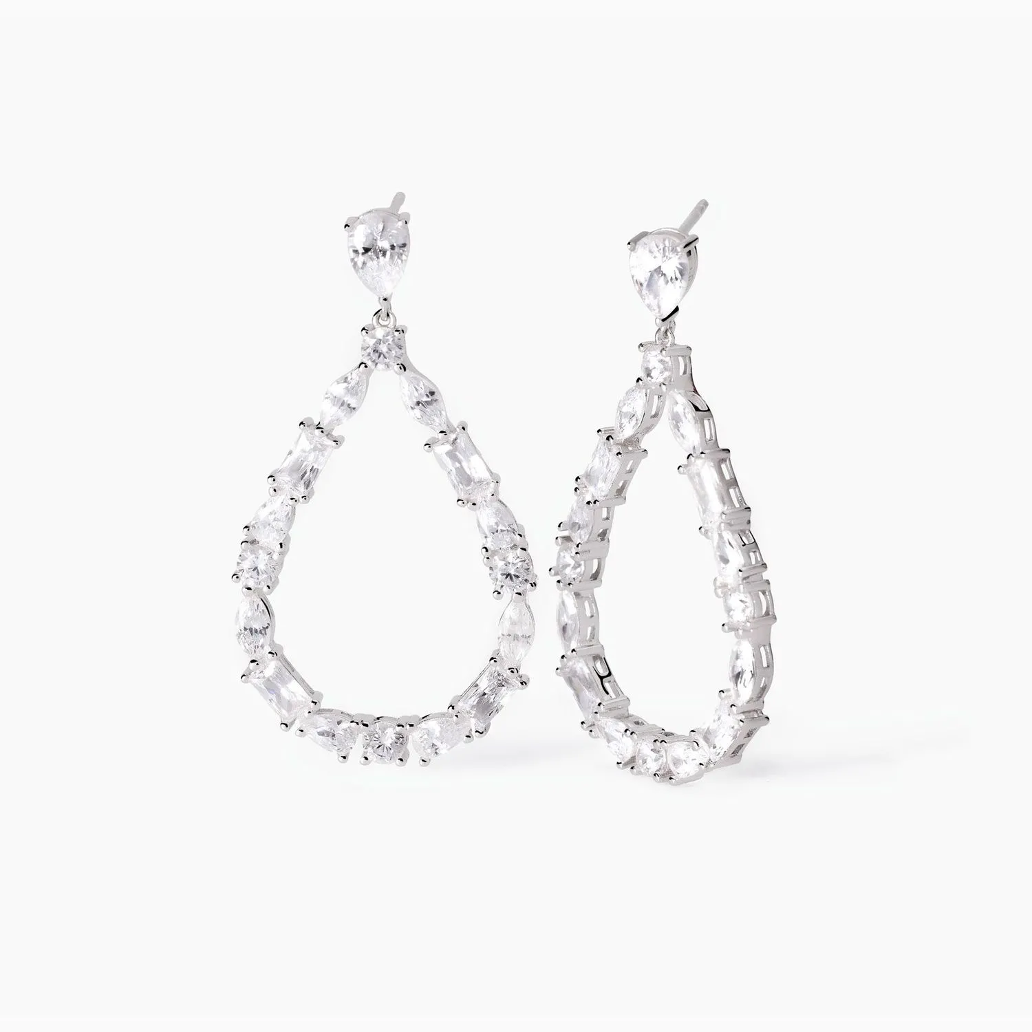 Orecchini in argento a goccia con zirconi Luxury Mabina Gioielli