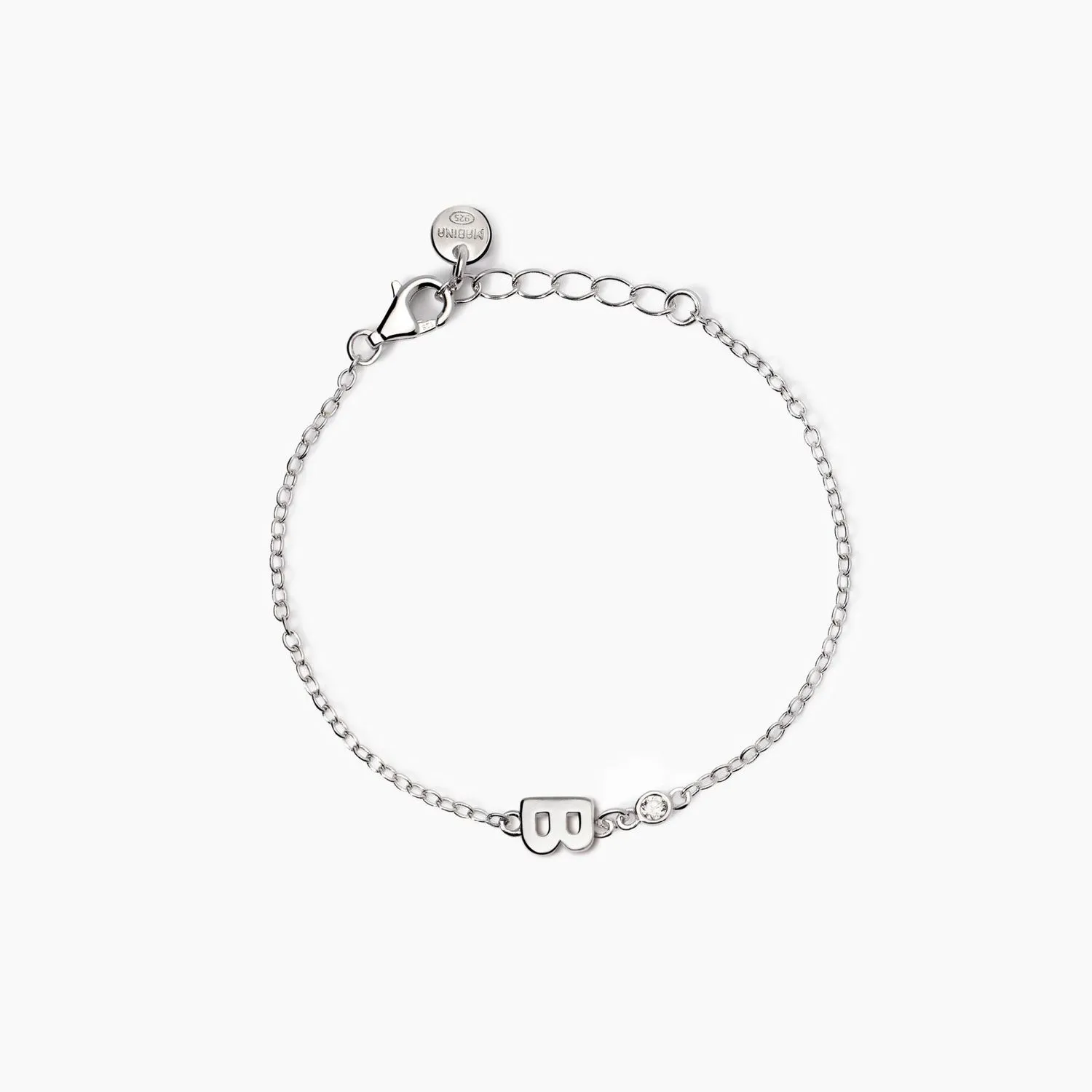 Bracciale neonato con lettera B e diamante Lab-Grown Welcome Baby Junior Mabina