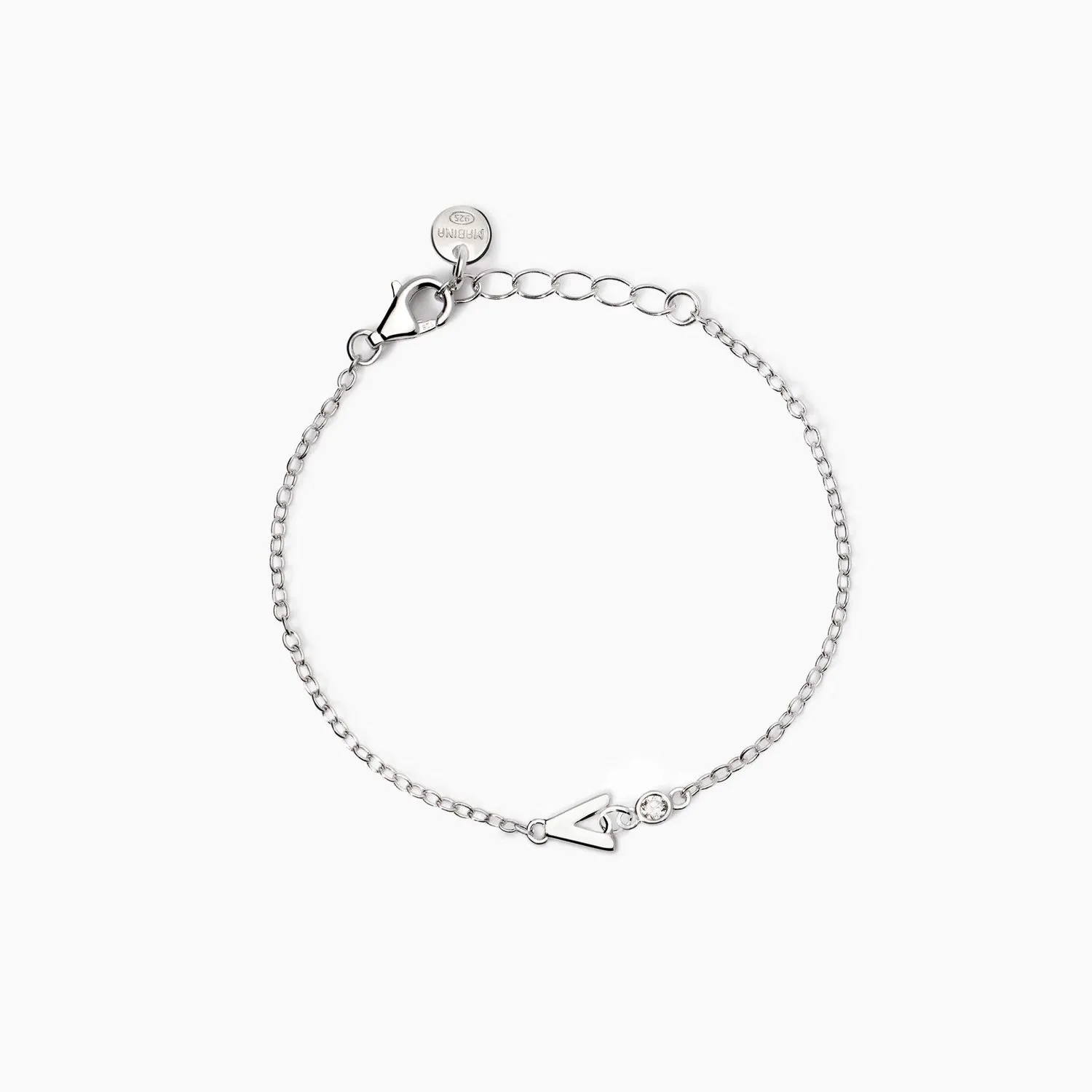 Bracciale neonato con lettera V e diamante Lab-Grown Welcome Baby Junior Mabina