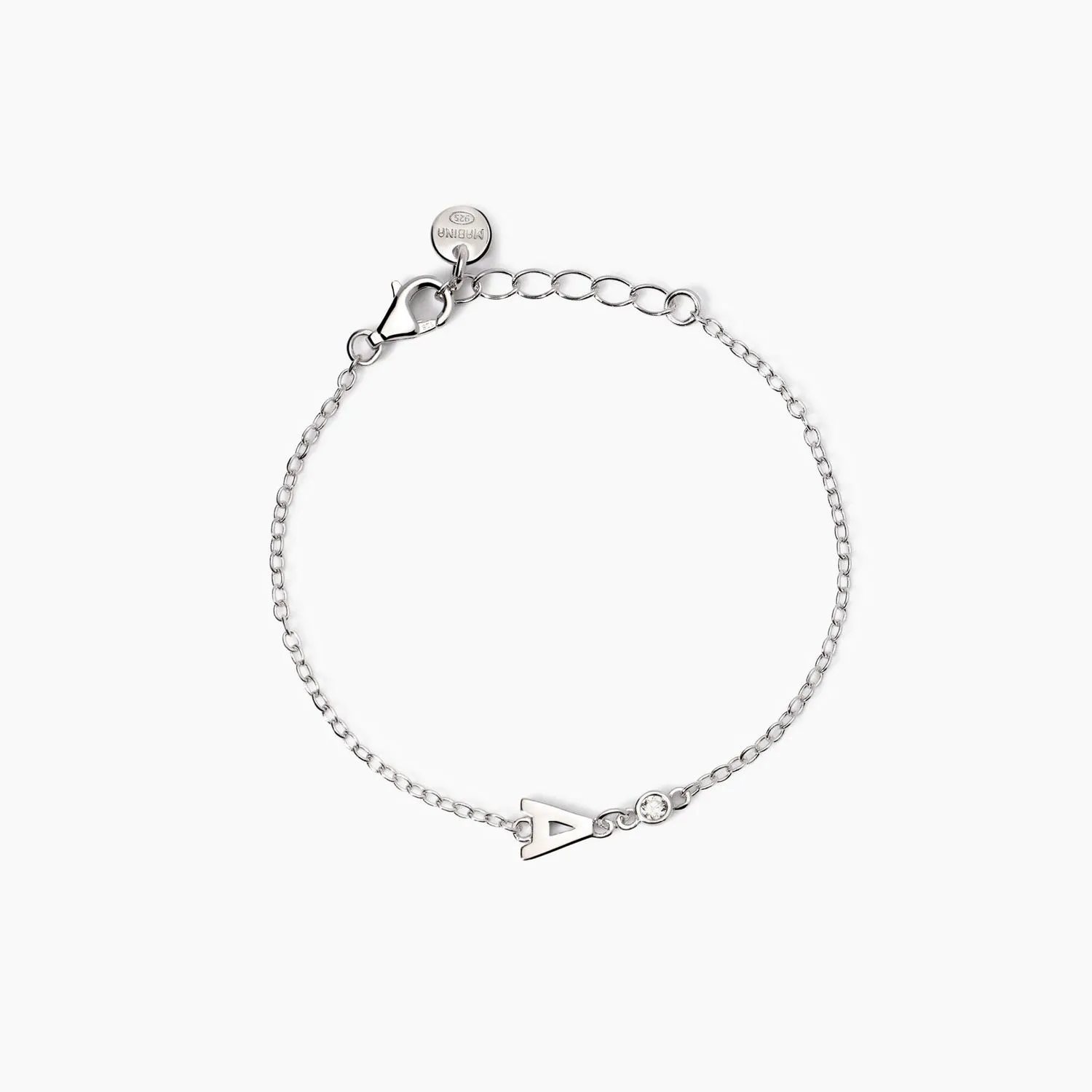 Bracciale neonato con lettera A e diamante Lab-Grown Welcome Baby Junior Mabina