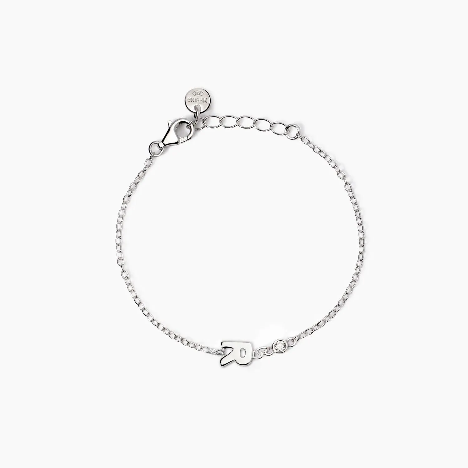 Bracciale neonato con lettera R e diamante Lab-Grown Welcome Baby Junior Mabina