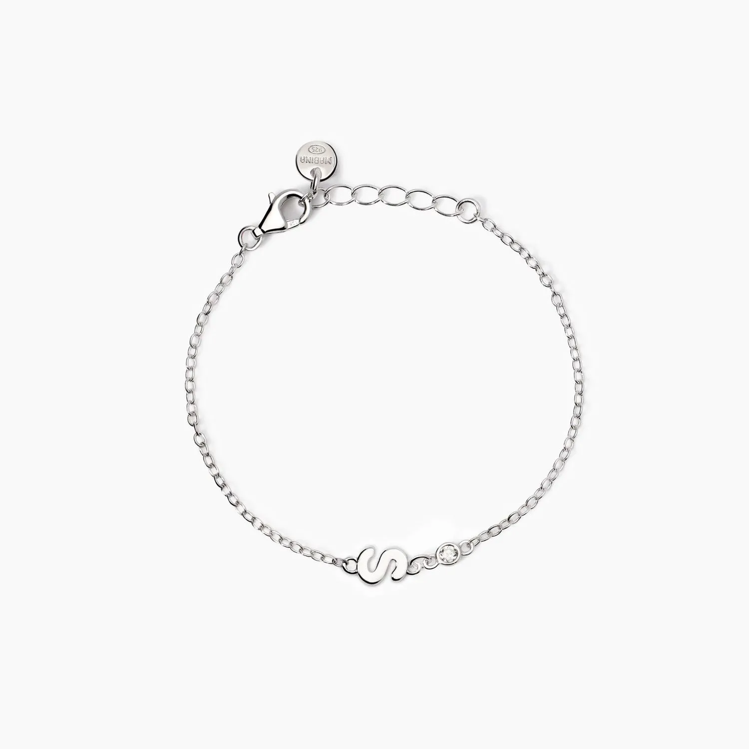 Bracciale neonato con lettera S e diamante Lab-Grown Welcome Baby Junior Mabina