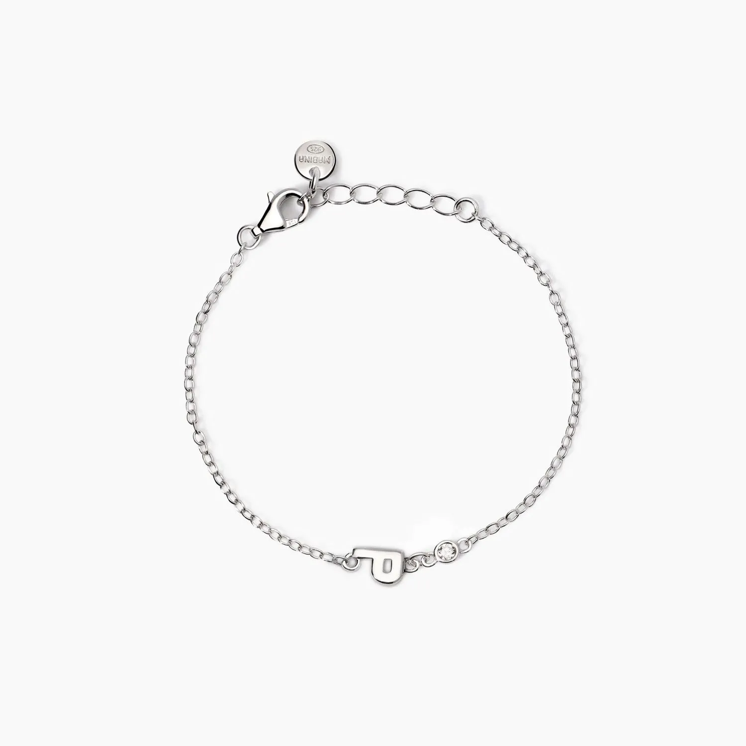 Bracciale neonato con lettera P e diamante Lab-Grown Welcome Baby Junior Mabina