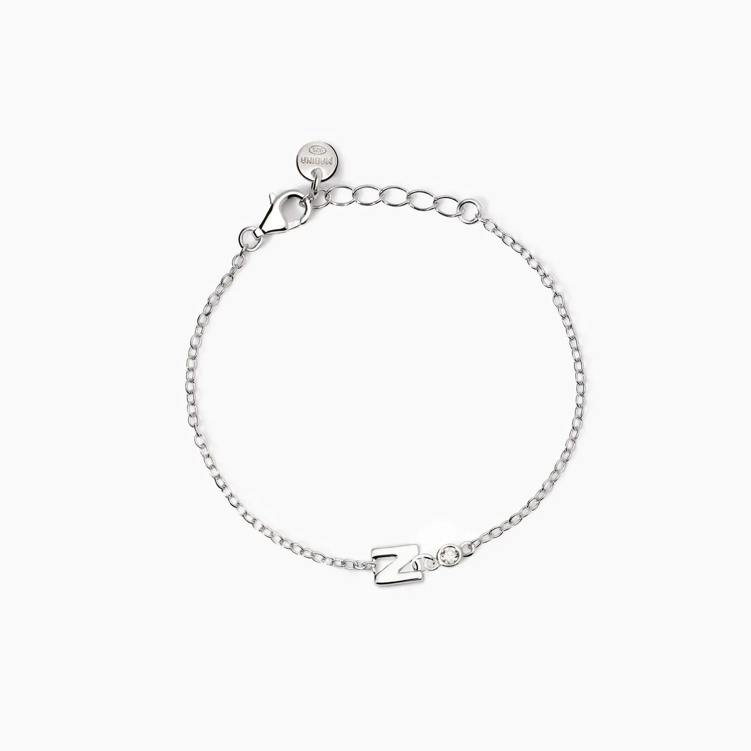 Bracciale neonato con lettera N e diamante Lab-Grown Welcome Baby Junior Mabina