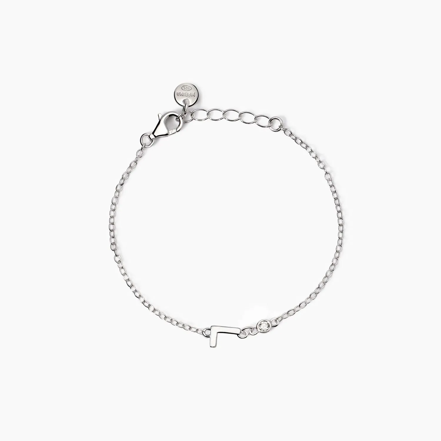 Bracciale neonato con lettera L e diamante Lab-Grown Welcome Baby Junior Mabina