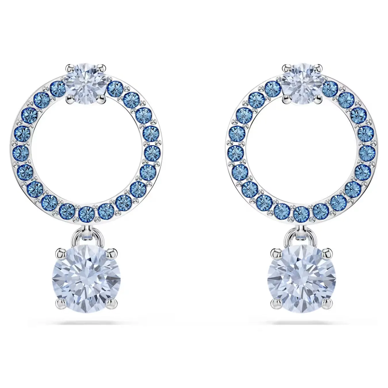 Orecchini pendenti Attract Taglio Round Blu Swarovski