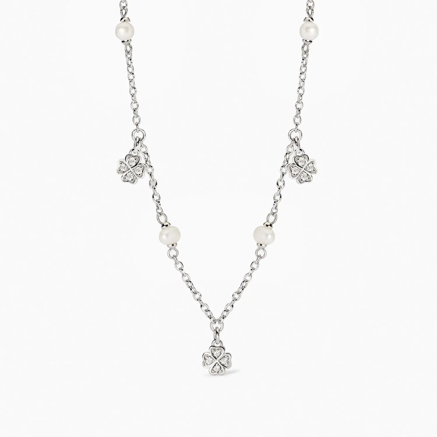 Girocollo con perle coltivate e quadrifogli Viva la Vida Mabina Gioielli