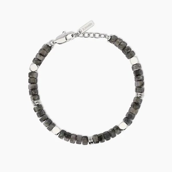 Bracciale in acciaio 316L PVD labradorite Uomo 2Jewels