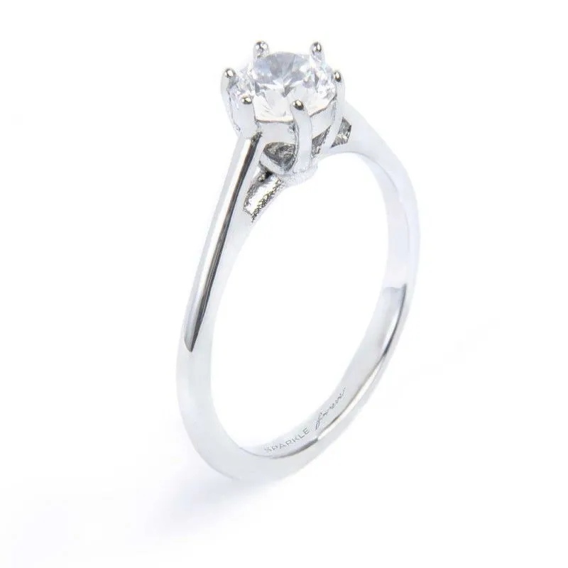 Anello solitario zircone 5,25mm Marlu'