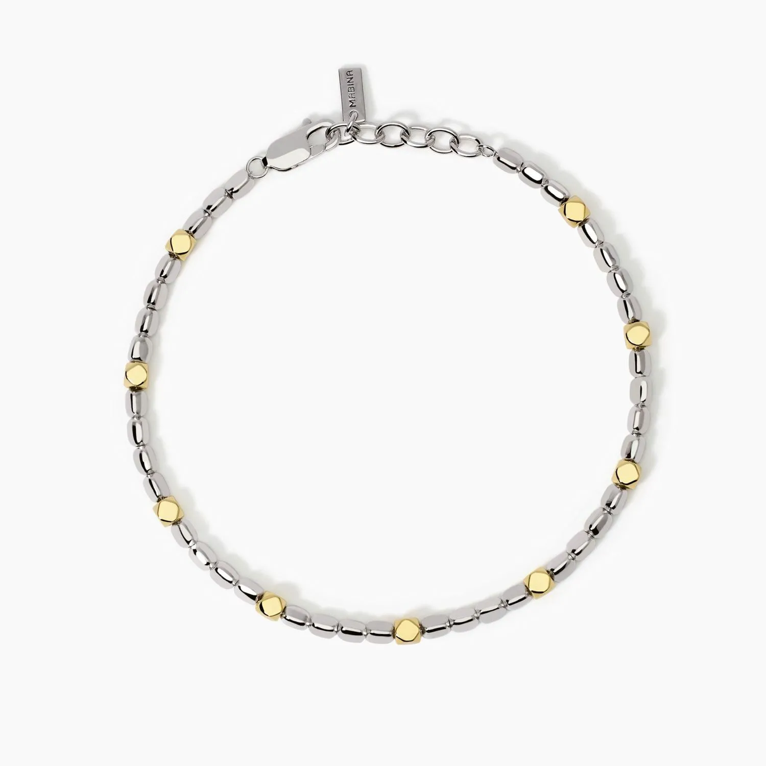 Bracciale regolabile con elementi placcati oro California Mabina