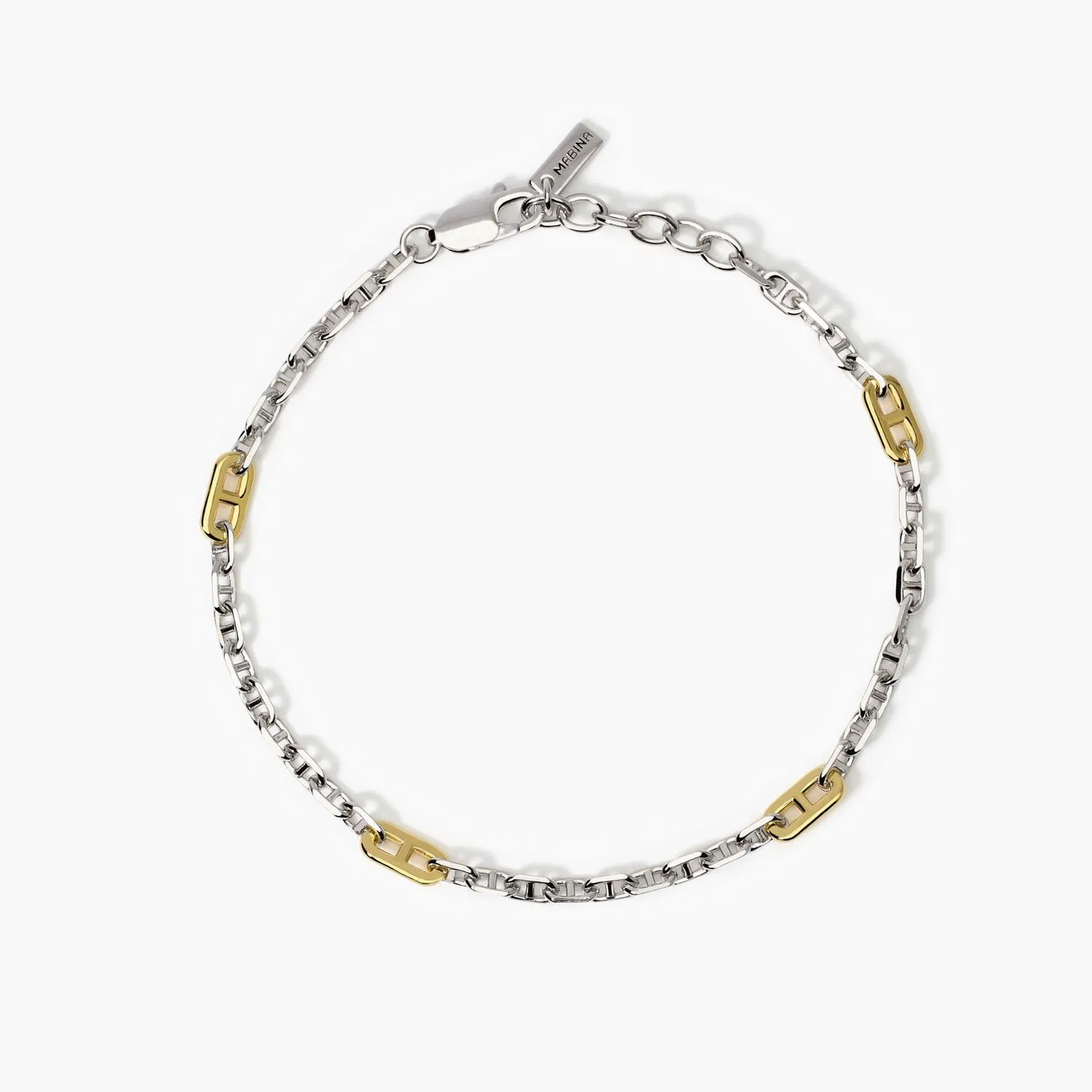 Bracciale da uomo con elementi placcati oro Skipper Mabina