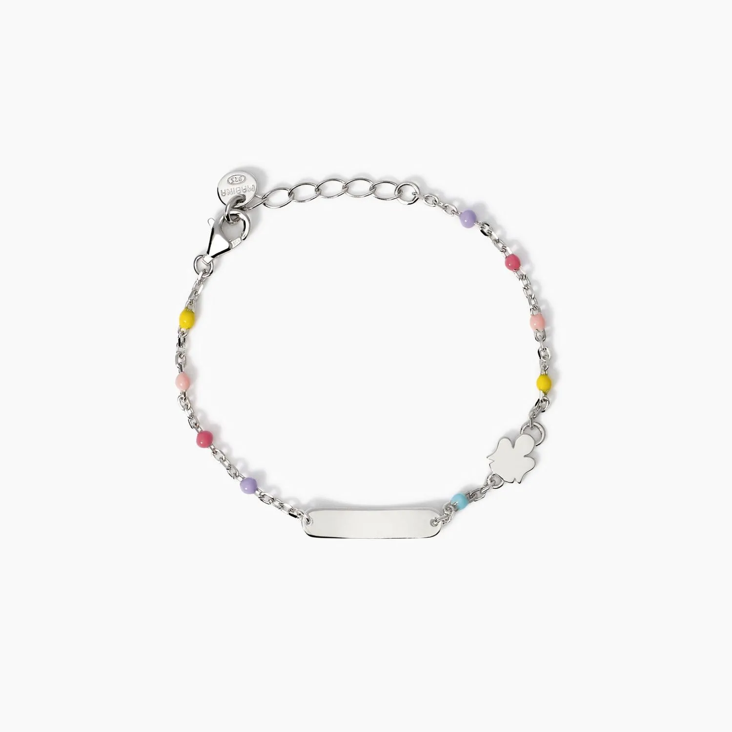 Bracciale con targhetta incidibile e angioletto Angel-Tag Mabina