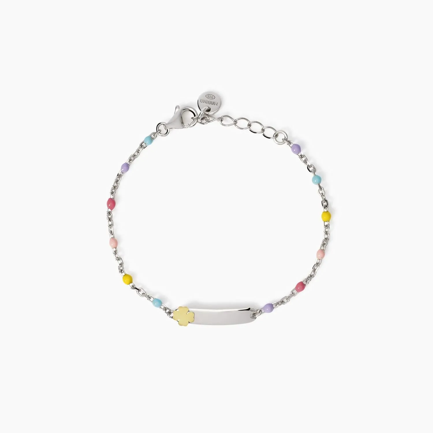 Bracciale multicolor incidibile con quadrifoglio Lucky-Tag Mabina