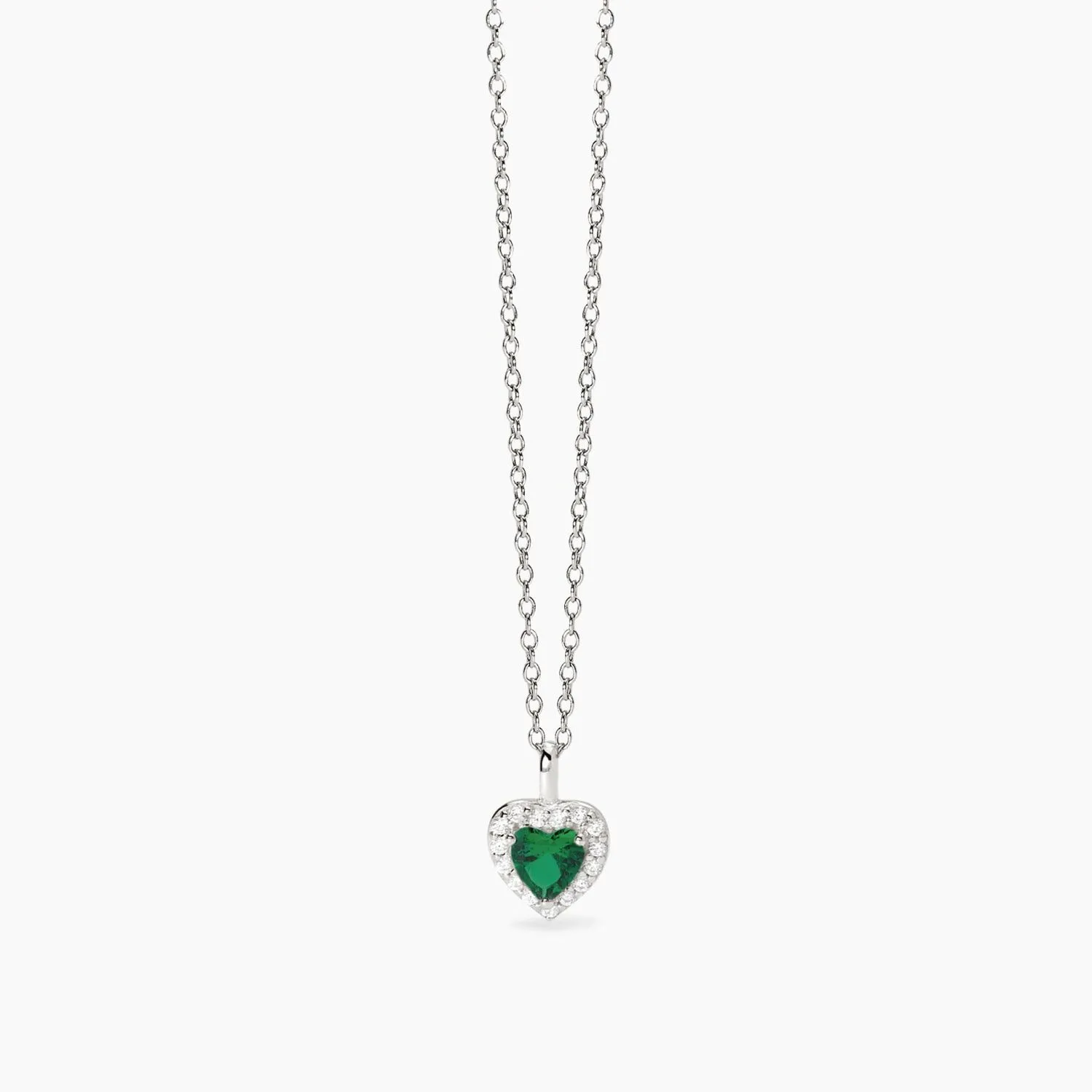 Girocollo in argento con smeraldo sintetico a forma di cuore LOVE AFFAIR Mabina