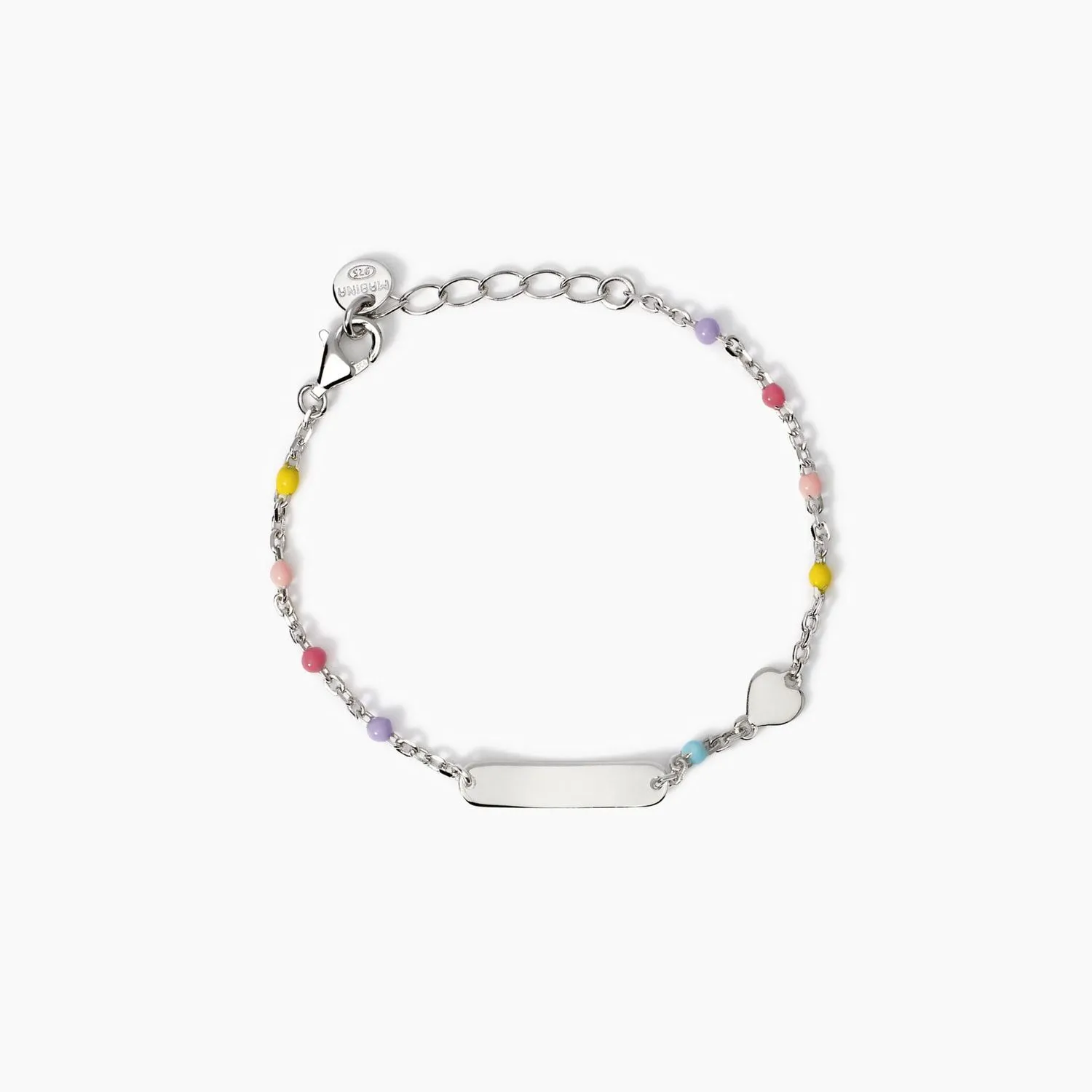 Bracciale con targhetta incidibile e cuoreHeart-Tag  Mabina
