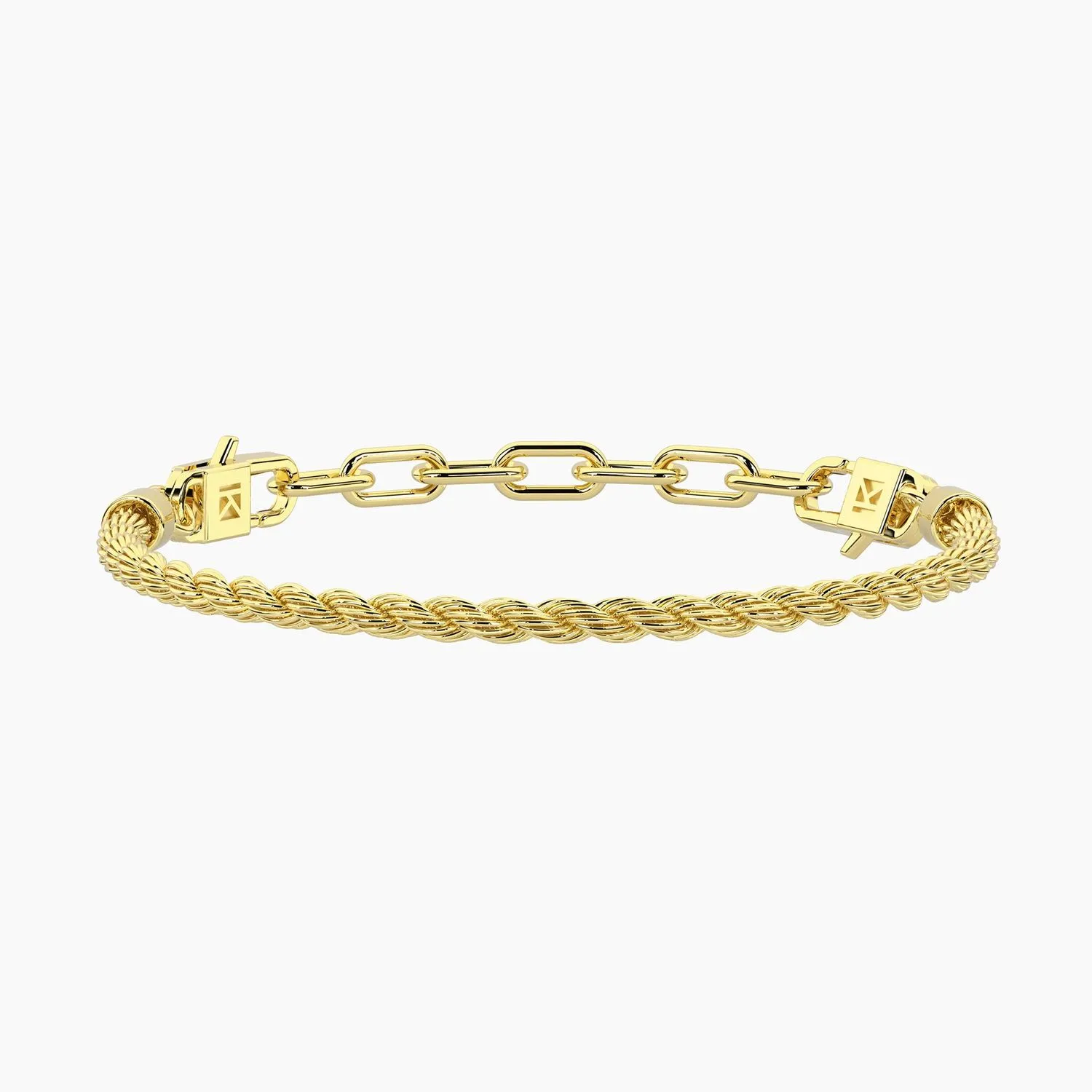 Bracciale componibile dorato con catena corda Kidult