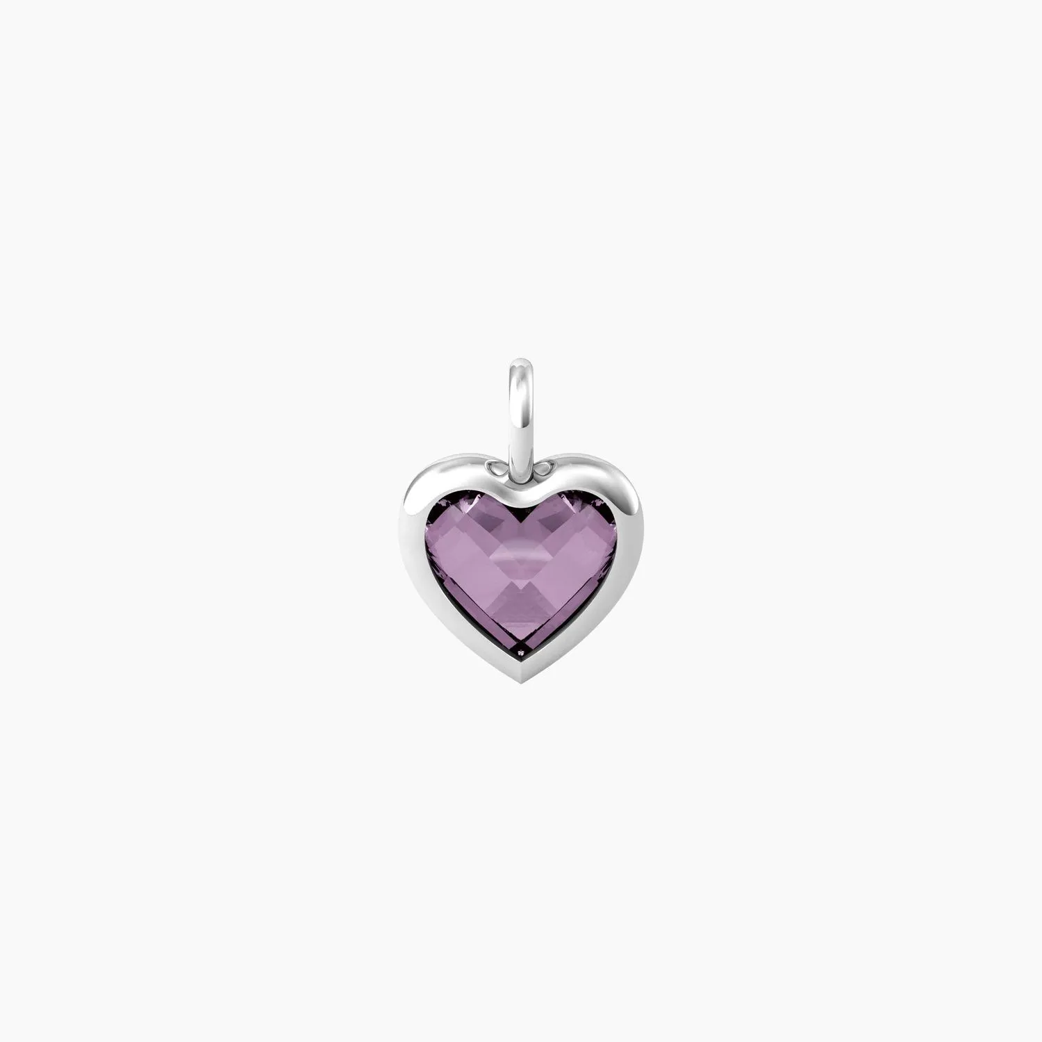 Ciondolo a forma di cuore in glass viola Kidult