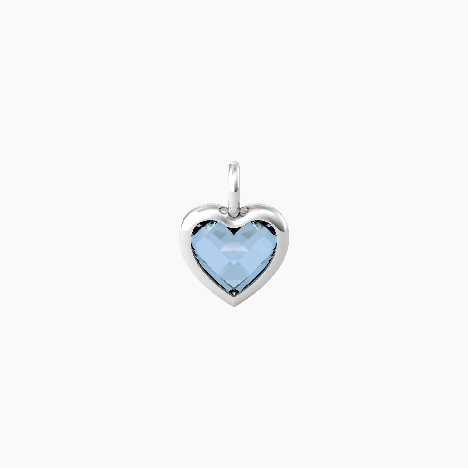 Ciondolo a forma di cuore in glass azzurro Kidult