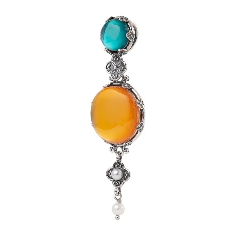 Ciondolo Con pietre taglio liscio Ninfea Chiusa - Gerardo Sacco